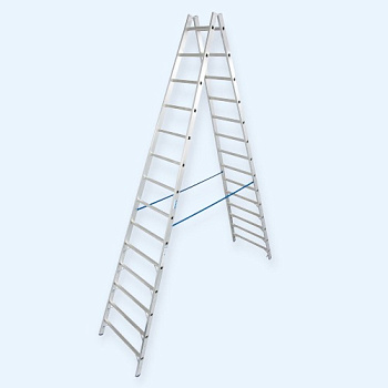 Двусторонняя алюминиевая стремянка с перекладинами Krause 2х14 (124951)